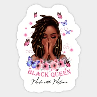 BLACK QUEEN Made with Melanin, Black Girl, Black Girl Magic Sticker